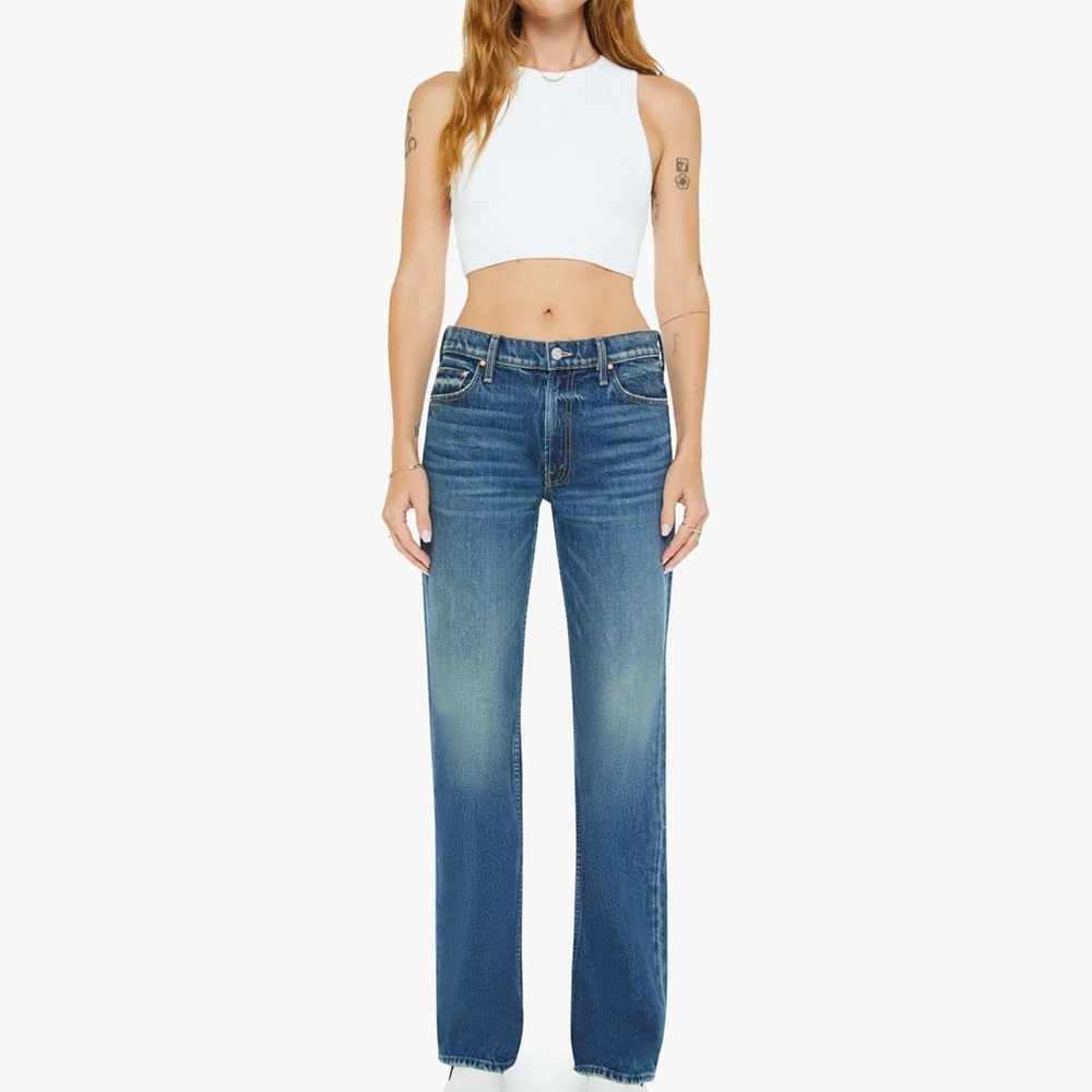 MOTHER Blue Straight Leg Jeans with Subtle Gradient